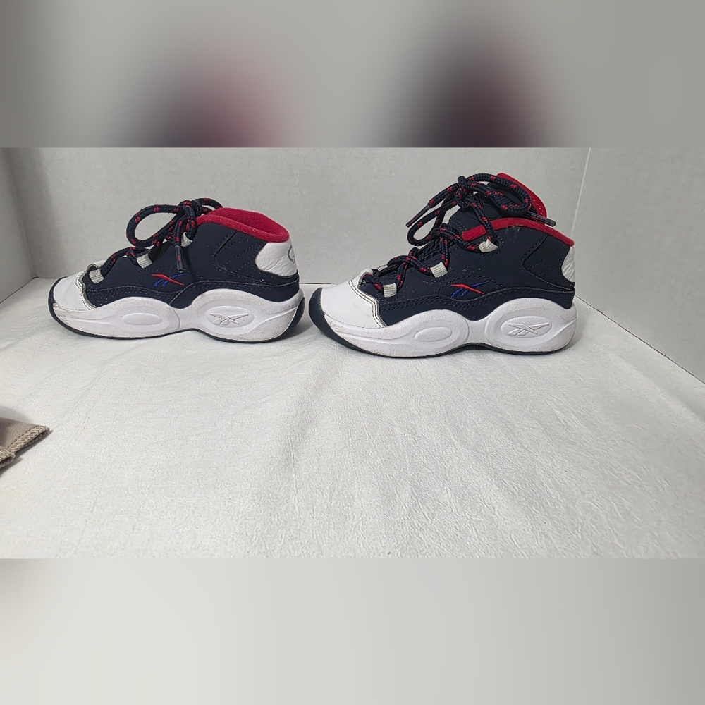 Reebok Question Mid Toddler USA Size 9 Toddler Red/White/Blue GX0389